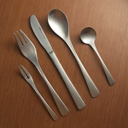 日本进口日式锤目纹不锈钢餐具