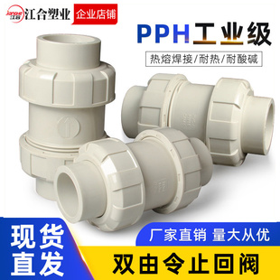PPH双由令止回阀PPR水管开关双活接耐高温热熔球芯升降式单向阀