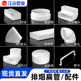 厨房集成灶加厚PVC排烟管油烟机排气管方管扁管预埋走梁隔热阻燃