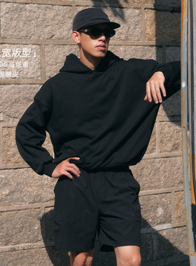 BOHRHOO25AW「450G高克重+恒温蓄暖」短宽版型素色基础连帽卫衣男