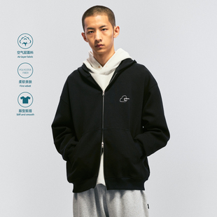 BOHRHOO24AW宽松情侣简约百搭高级感连帽双拉链开衫 卫衣外套男女