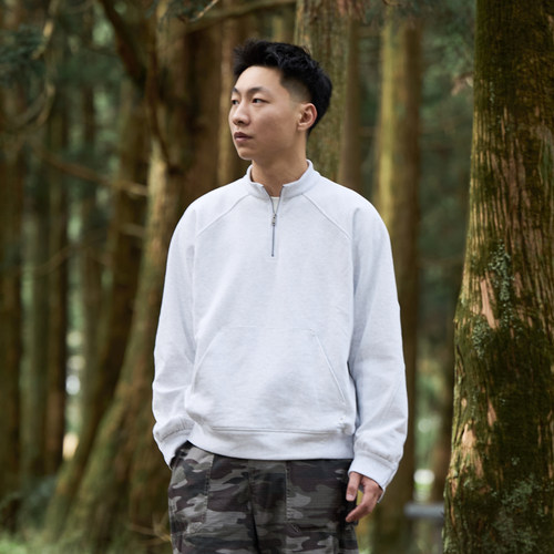 BOHRHOO日系混纺拉链长袖卫衣