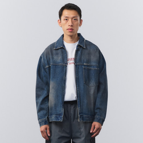 BOHRHOO抗皱做旧牛仔牛仔外套