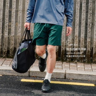 BOHRHOO25SS「泡泡纱防晒」活力素色宽松沙滩运动休闲短裤 男女夏