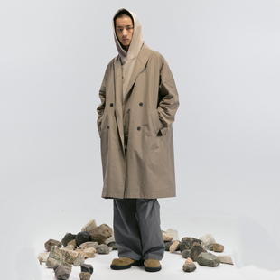 BOHRHOO24AW男女士高级感双排扣风衣廓形宽松百搭中长款 大衣外套