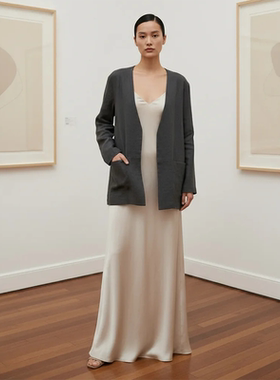 吉然设计JIRANDESIGN-长款宽松秋冬羊毛西装外套高级感显瘦轻奢
