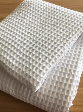 特价清仓白色厚实华夫格双人全棉床单220*240cm可铺沙发重1.8kg