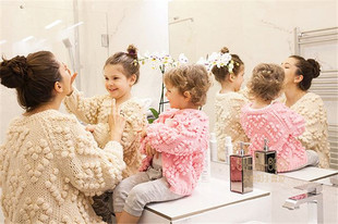 正品授权ins爆款CHIC亲子装春夏针织开衫母女洋气毛衣外套