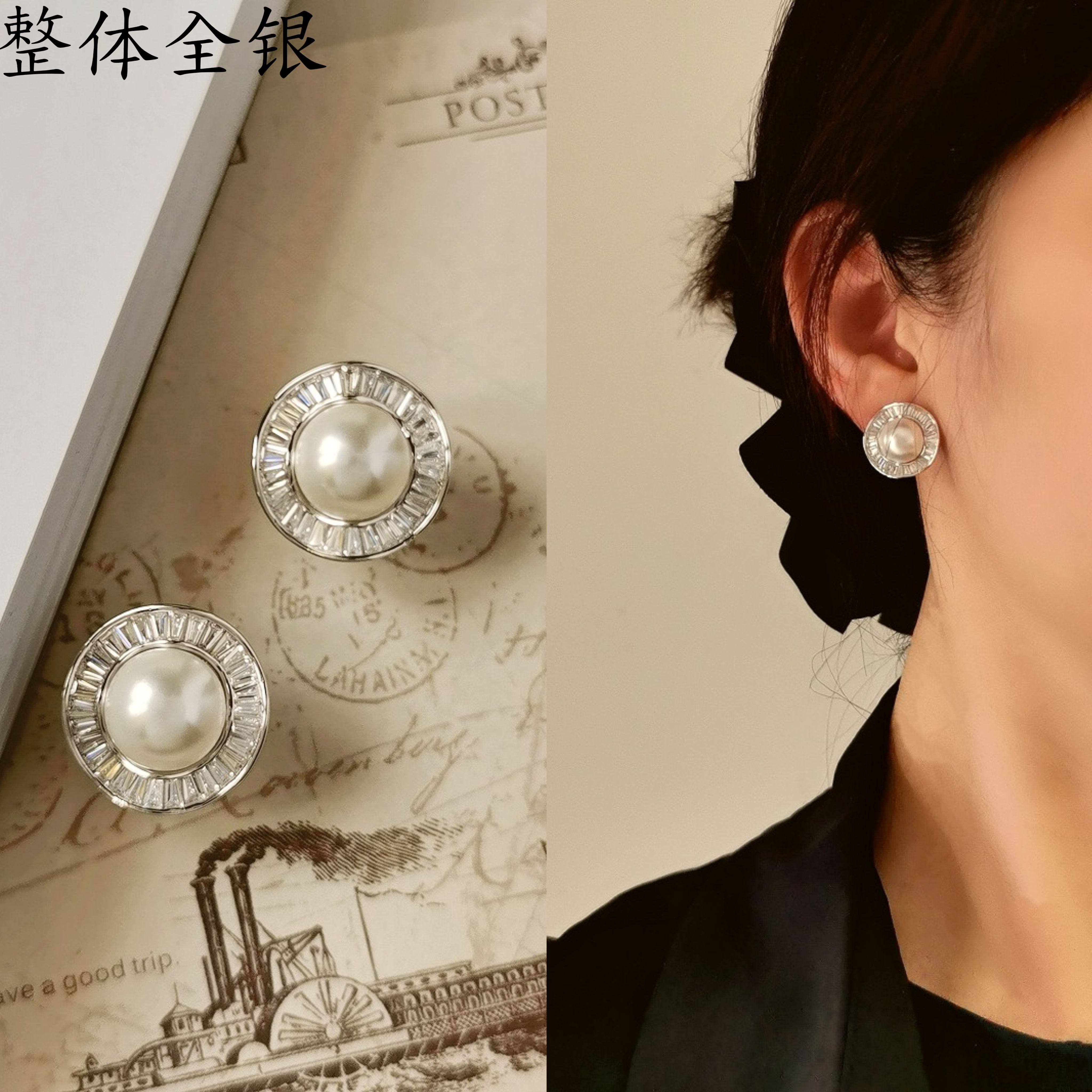 小众设计时尚耳坠通体S925纯银耳扣女百搭耳饰施家仿珍珠复古耳拍,饰品/流行首饰/时尚饰品新,银饰耳饰,淘宝优惠券,粉丝福利购,淘宝优惠卷