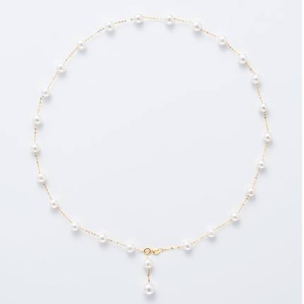 【可乐优选】18k金5-6mm淡水极光满天星项链（50cm