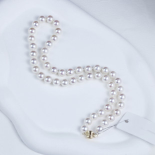 9mm海水珍珠akoya项链花珠级 8.5 带真综研大证 可乐优选