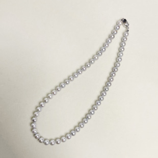 7.5mm海水真多麻珍珠项链 925银7 可乐优选
