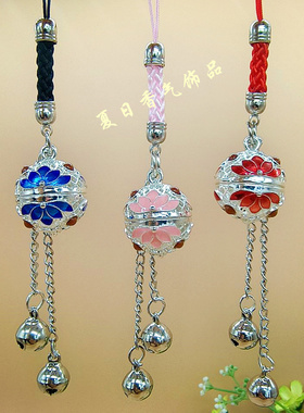 古风可打开宫铃手机链发光镂空香丸扩香器情侣挂件汽车挂饰品挂绳