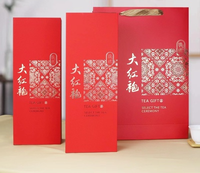 武夷山大红袍茶叶岩茶乌龙茶特级浓香型礼盒装罐装500g②盒＋袋