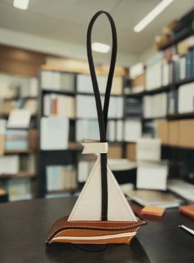 新款手工小牛皮帆船包包挂饰一帆风顺汽车后视镜挂饰车载挂件