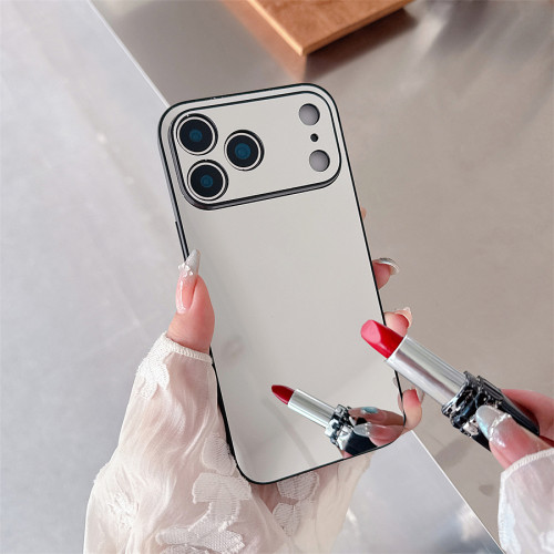 新款iPhone17Promax镜面手机壳适用苹果16防摔15小众14全包13简约12补妆镜保护套16pro/16plus女款电镀镜子