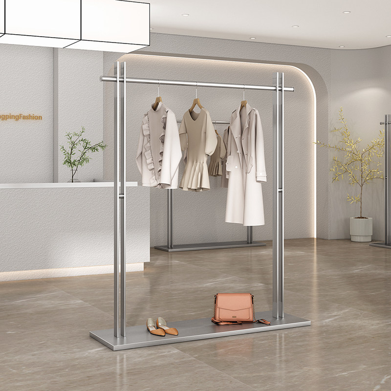 服装店落地式展示架不锈钢带板中岛陈列架女装店高端货架挂衣服架,商业/办公家具,服装展示架,淘宝优惠券,粉丝福利购,淘宝优惠卷