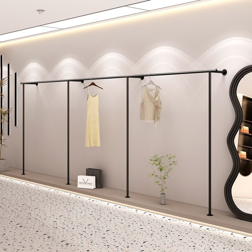服装店专用壁挂式展示架哑光黑色
