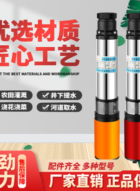 直流深井潜水泵48V60V72V电瓶车人民农用家用高扬程不锈钢抽水机