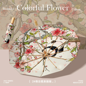 24骨双层双花雨伞防晒紫外线遮阳伞便携太阳伞女晴雨两用结实抗风