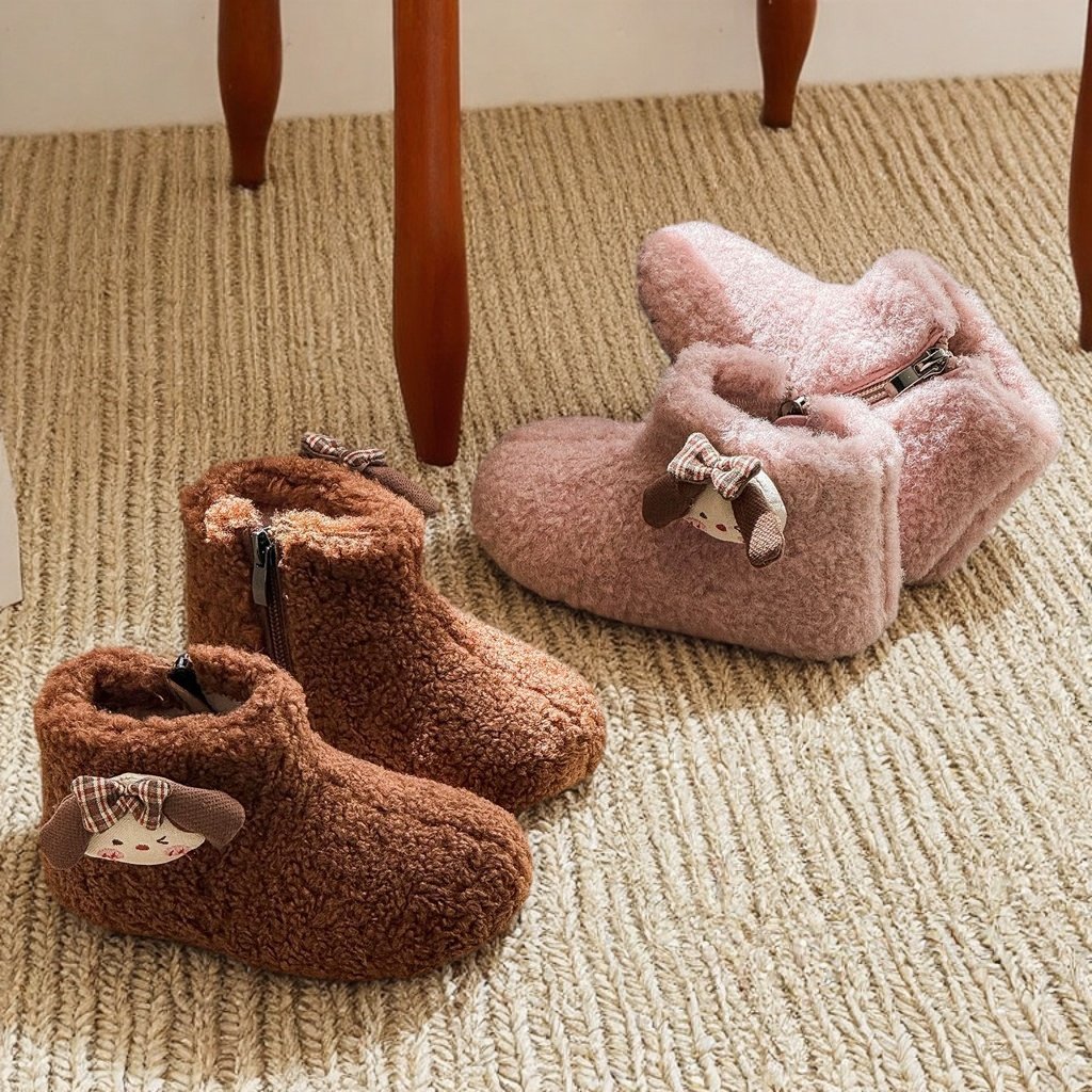 女童毛毛鞋外穿2025冬季新款儿童公主短靴宝宝加绒保暖软底棉鞋子,童鞋/婴儿鞋/亲子鞋,棉靴,淘宝优惠券,粉丝福利购,淘宝优惠卷