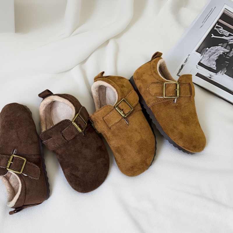 韩版儿童勃肯鞋加绒宝宝复古皮鞋