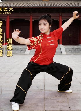 夏季短袖牛奶丝表演练功服