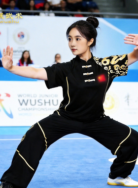 太极服夏季短袖男女牛奶丝武术服武术表演训练服太极拳练功服