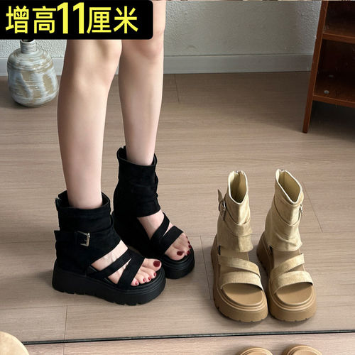 罗马凉鞋女夏季复古短靴