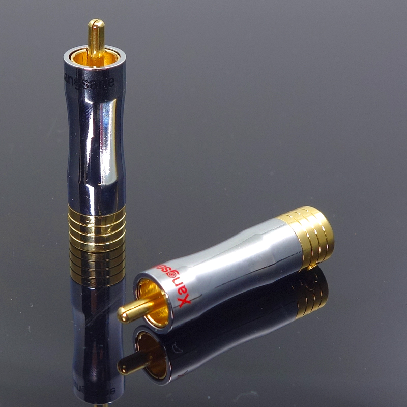 4K镀金插头公头信号端子莲花插座