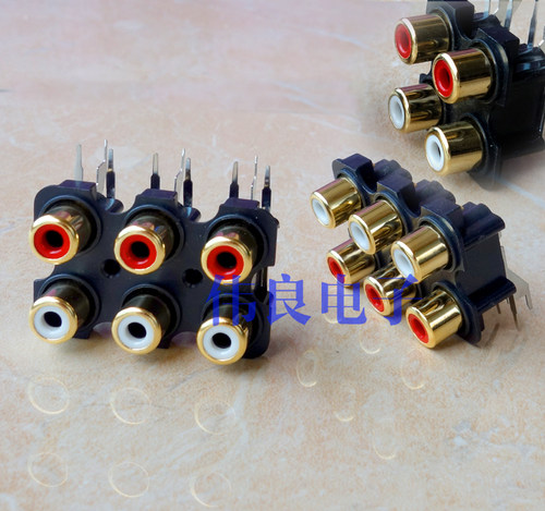 镀金信号输入莲花插座RCA音频座