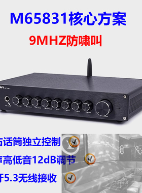 OF100 专业级KTV 家庭高清卡拉OK前级 功放机 混音器 防啸叫 丽音