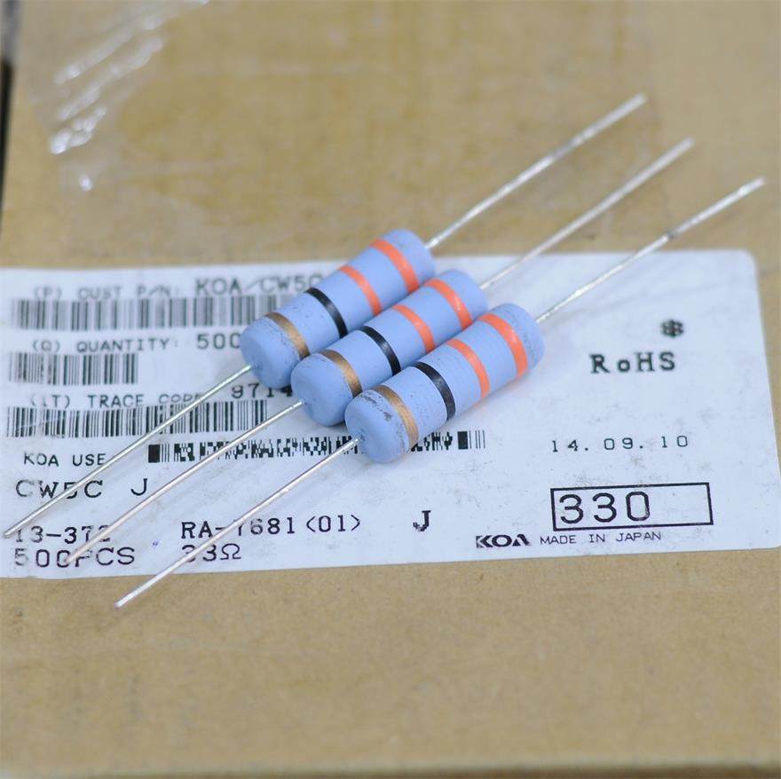 日本 koa发烧大功率色环电阻 5w 33r 33欧