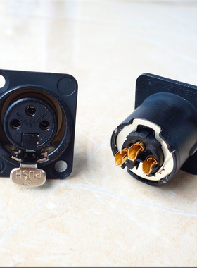 瑞士纽崔克 NC3FD-LX-B黑色镀金平衡三芯XLR卡侬母插座