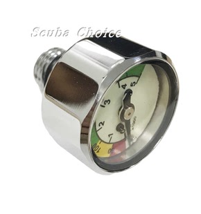 潜水压力表不锈钢外壳迷你表盘残压表潜水配件进口压力表