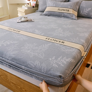 纯棉床笠单件全棉加厚磨毛秋冬防滑床单全包席梦思床垫保护套床罩