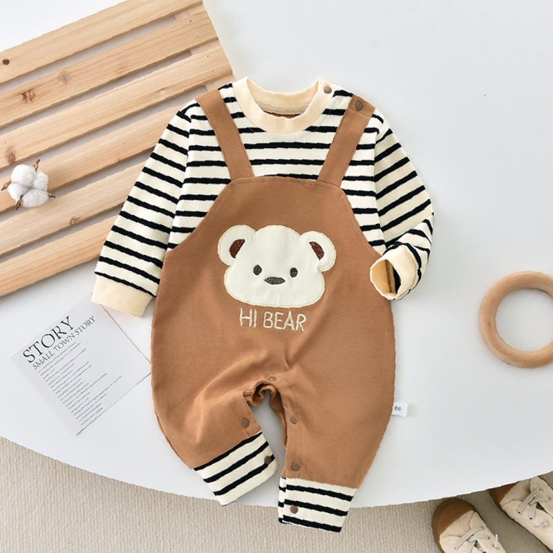 婴幼儿男女宝宝连体衣春秋洋气爬爬服1岁套装新生儿衣服外出哈衣