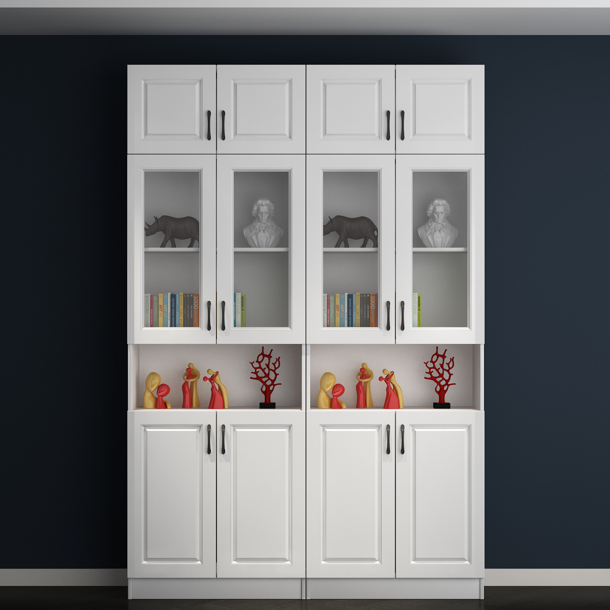 可定制书柜带门落地置物柜现代简约组合收纳柜书房文件储物柜北京