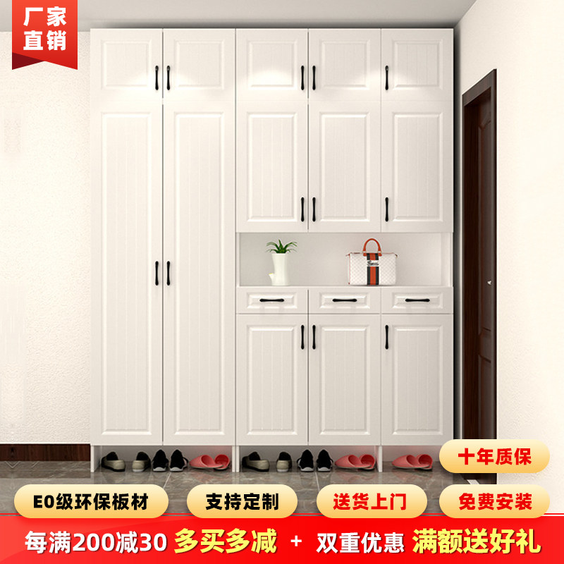 门口鞋柜新款家用进门大容量玄关柜一体靠墙多功能收纳神器门厅柜_虎窝淘