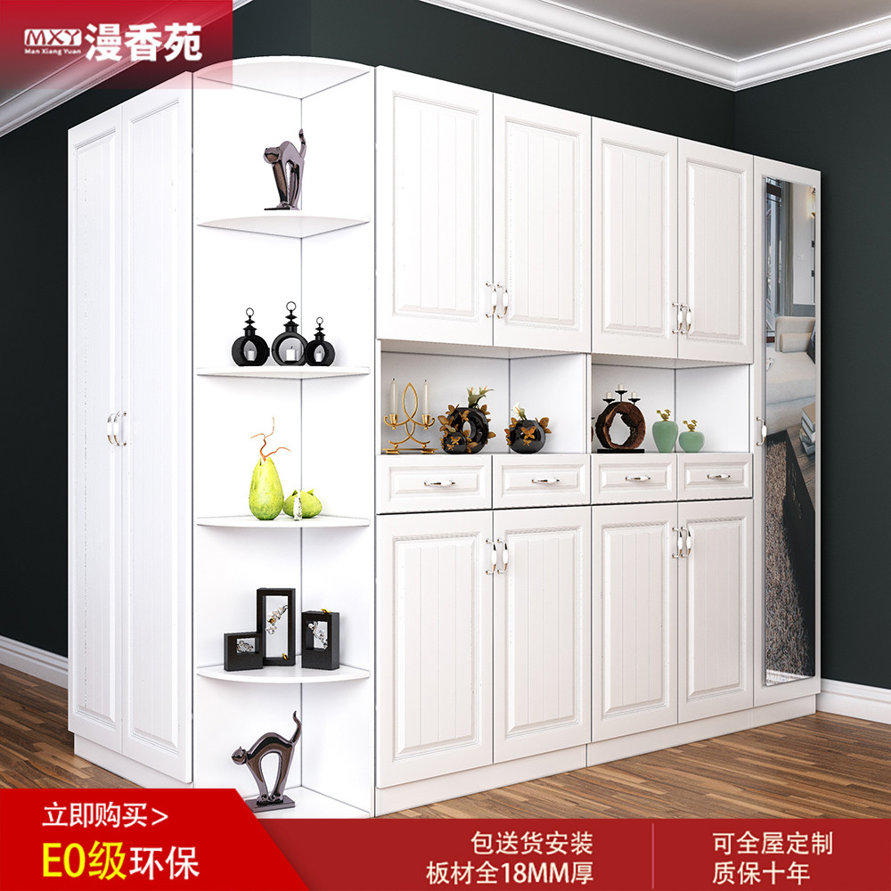 转角鞋柜 家用门口玄关柜一体柜三角柜墙角柜90度带拐弯的l型隔断