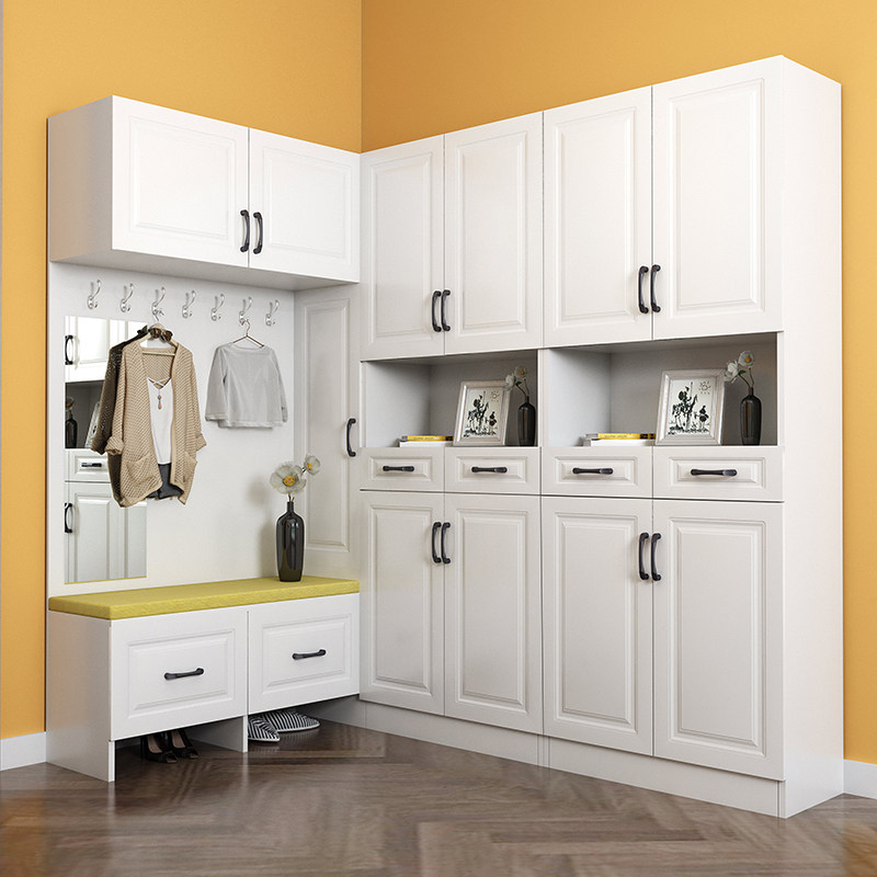 可定制转角鞋柜家用门口玄关柜一体靠墙入户门厅柜储物衣帽柜北京