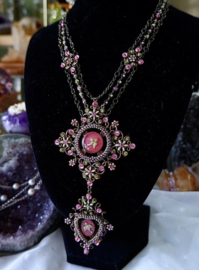 Vintage 法国satellite奇幻品牌设计项链黄铜做旧梦幻春夏