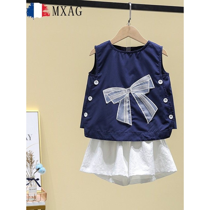 法国MXAG女童蓝色蝴蝶结