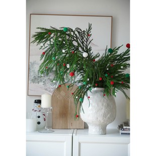 家庭装饰插花鲜活的松枝水养绿植物真植物天竺少女松树枝花瓶插花