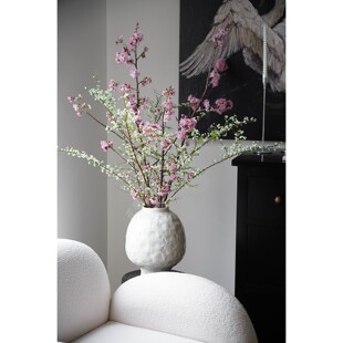 樱花鲜切枝条水养粉樱花鲜花真花雪柳鲜枝鲜花混搭插陶瓷花瓶插花