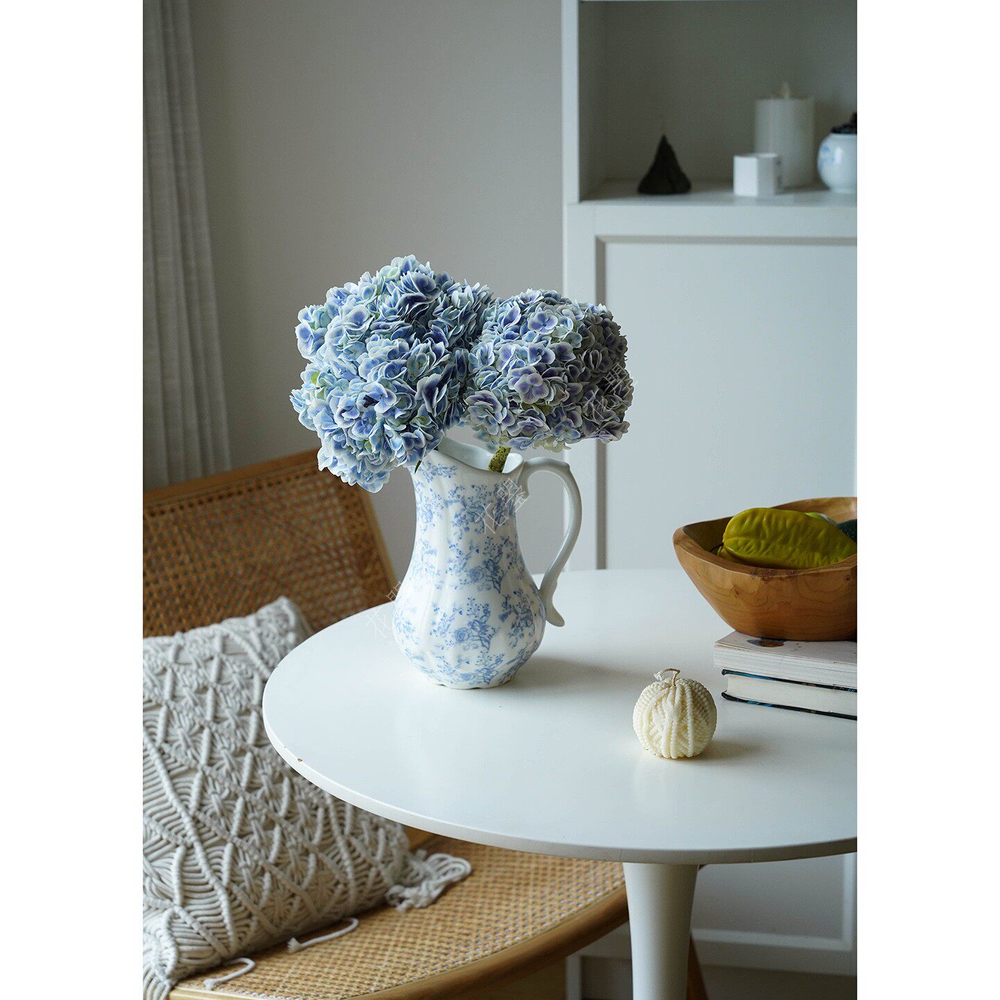 孔雀绣球青花瓷蓝紫色绣球花鲜切花大花头水养鲜花瓶插花真花家居