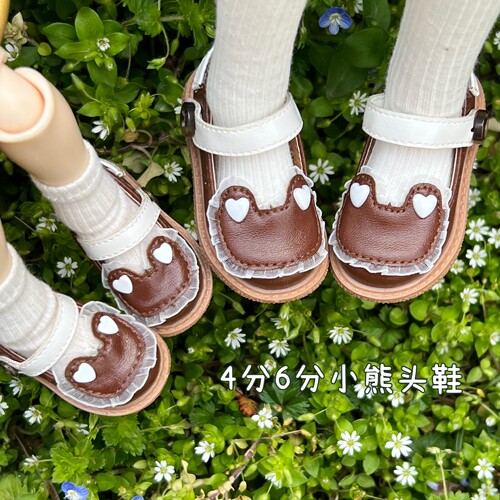 野咻bjd小熊头鞋子皮鞋