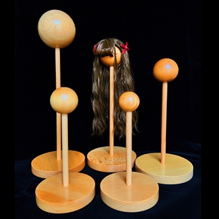 BJD假发支架榉木小布3分4分6分8分12分ob11娃娃用头台手改毛打理