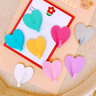 韩风INS极简创意爱心桃心银色不锈钢粘钩无痕 饰 少女心挂钩房间装