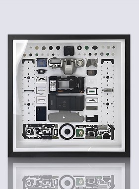 复古样板间实木拆解装饰画摆件